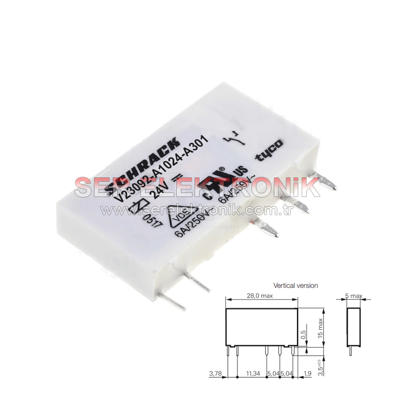 SCHRACK – V23092-A1024-A301 24VDC 1K 6A Slim Röle